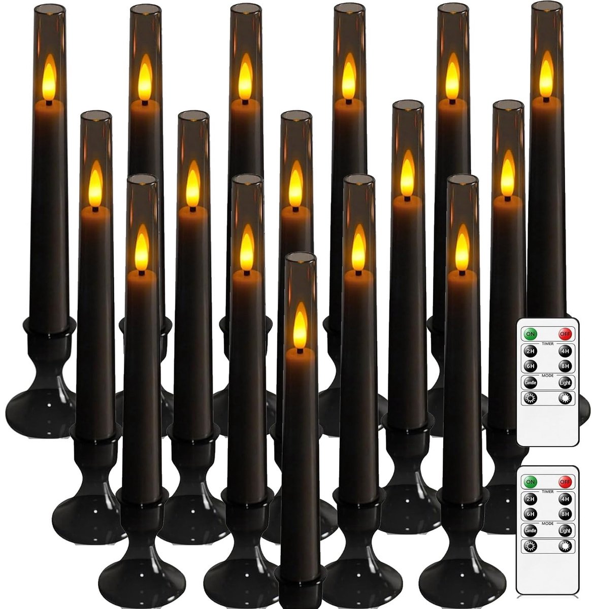 Dutchers® Led Kaarsen - 10 Stuks - Vlam Loze Ledkaarsen - Met Afstandsbediening - Sfeerverlichting - Kerstverlichting - Dimbaar - Sfeerlicht - Fonkelende Vlamloze Kaarsen - 24 Uurs Timer