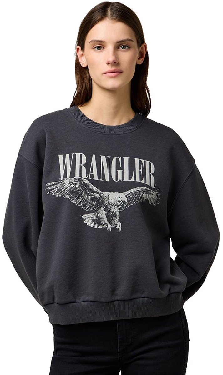 Wrangler 112370776 Sweatshirt L Vrouw Zwart