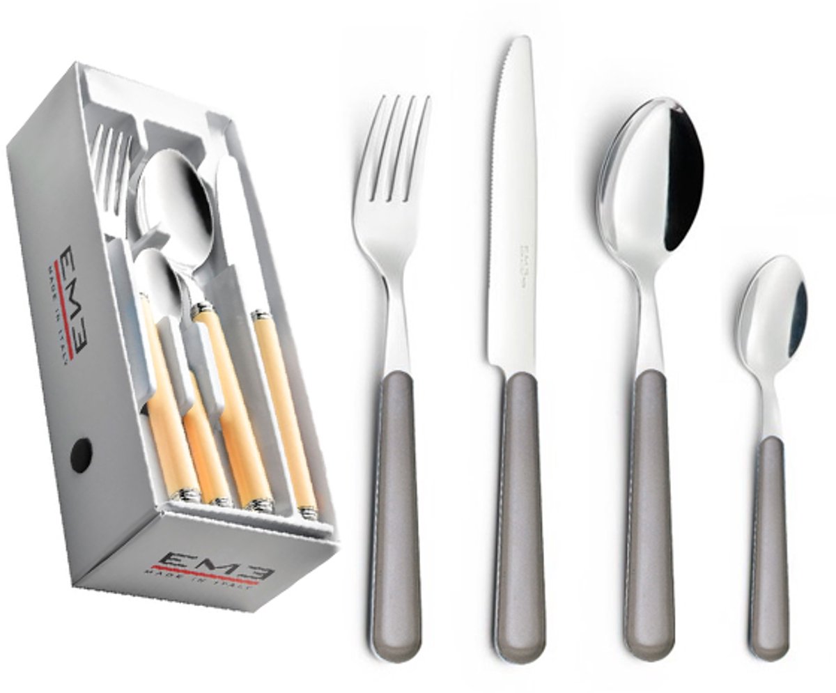 24-delige bestekset - grijs 403 - Brio - Eme Inox Italy