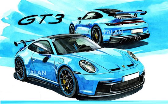 PORSCHE 911 GT3 Metalen Wandbord, Maat:30x20 cm - Auto-Werkplaats-Garage-Classic Car-oldtimer-Man Cave-Wandbord mancave-Kroeg decoratie-Tekstbord-Metalen wanddecoratie