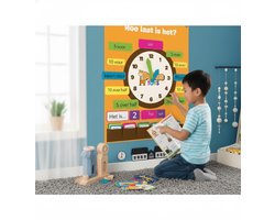 DotasToys® Kinderklok - Oefenklok & Leerklok - Kinder klok Incl. Klok Leren Kijken Boek - Spelenderwijs Klokkijken voor Kinderen