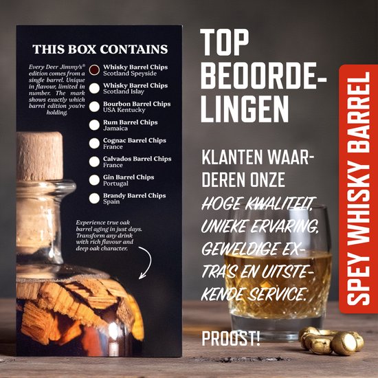 Deer Jimmy's DIY Barrel Chips - The Macallan Whisky Limited Edition - Faites mûrir votre eigen boisson avec des copeaux de bois provenant d'un tonneau de whisky usagé