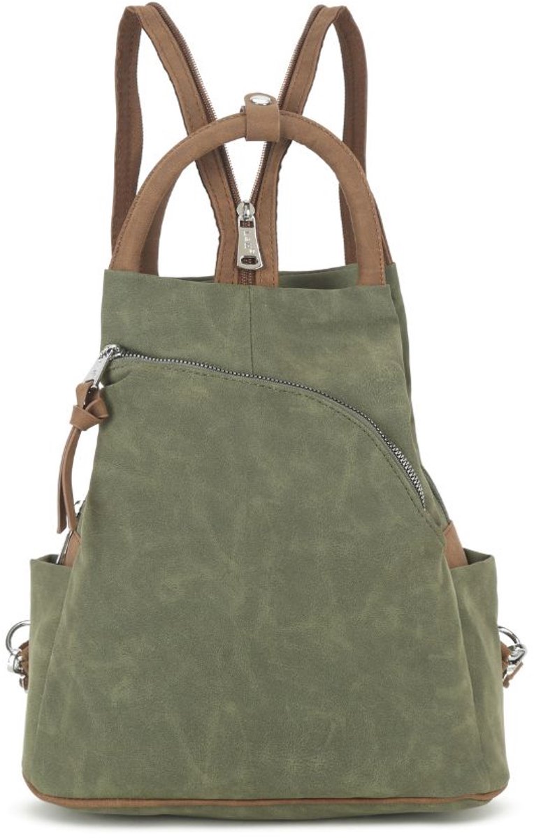 Dames Rugtas Groen - Rugzak met Handvat - Trendy Rugtas - Cadeau Vrouwen