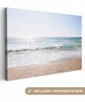 Toile Peinture Plage - Water - Turquoise - 180x120 cm - Décoration murale XXL