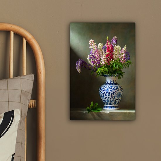 Tableau sur toile Nature morte - Vase - Fleurs - 20x30 cm - Décoration murale