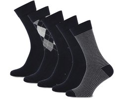 Primair 5-paar heren sokken - Katoen - Combi - Multipack goedkope heren sokken - Voordeelverpakking - 43/46 - Marine