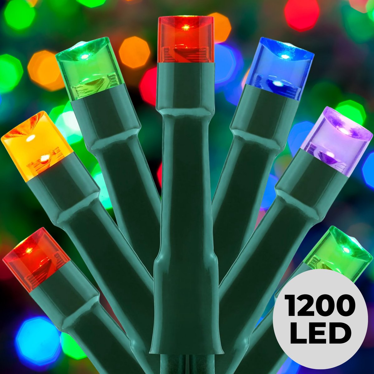 Lomera Kerstboomverlichting - Kerstverlichting - Kerstlampjes Buiten - 1200 LED Lampjes - Multicolor Kerstverlichting - 24 Meter Lichtsnoer - Binnen en Buiten Gebruik - Ip44 6W - 8 Lichtfuncties - Geheugen - Timer 8 Uur aan