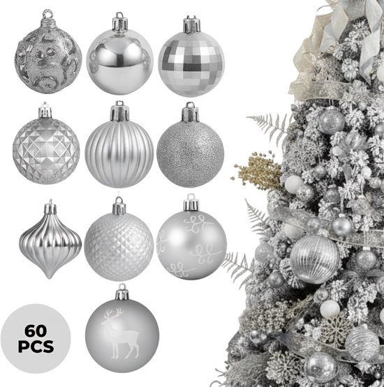Kerstballen zilver ( 12 stuks ) - .nl