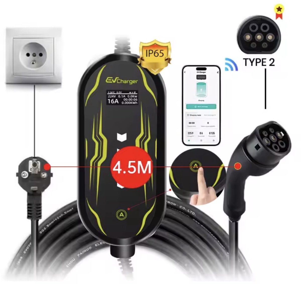 Slimme Thuislader: Bar2Charge® 3,7 kW | App-besturing | Draagtas