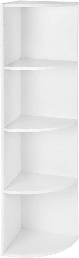Hoppa! Hoek boekenkast 4 niveaus – hout – wit – 30 x 30 x 130 cm