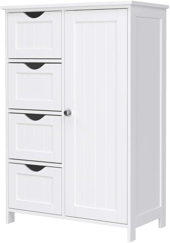 Songmics - Kast met 4 Korven en Deur - Wit
