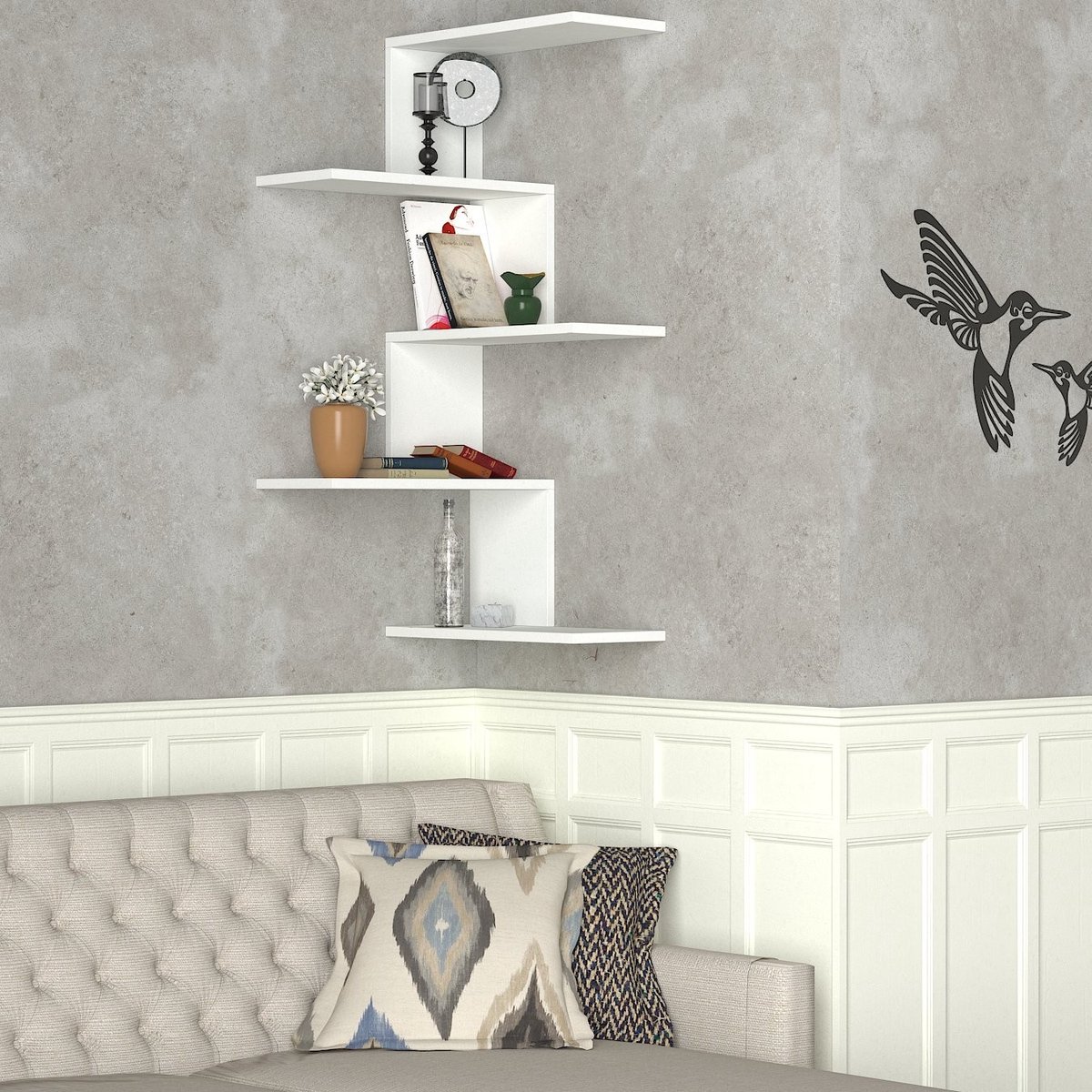 Asir - Wandplank - Wit - 109 x 51,5 x 29,6 cm