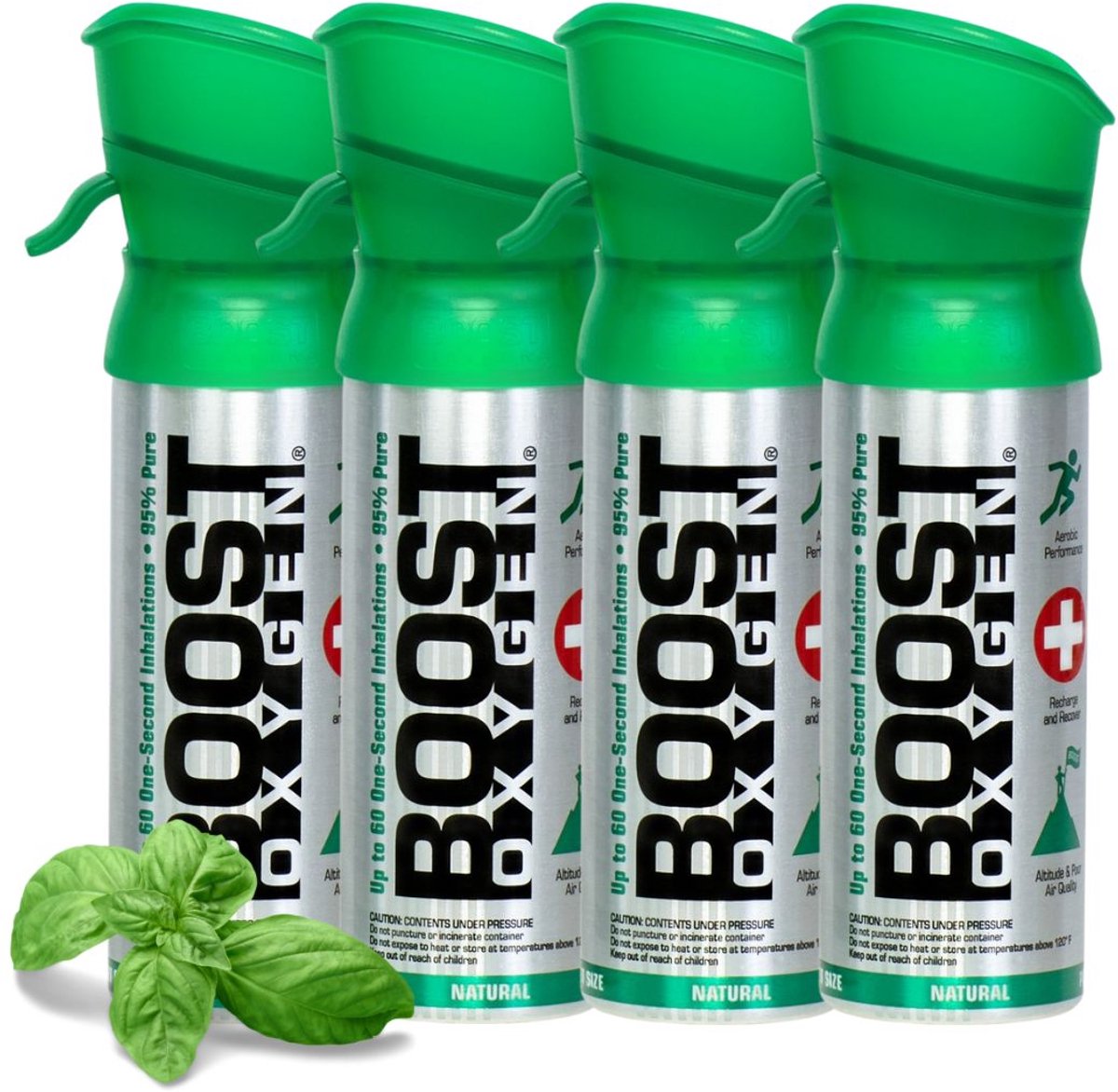 Boost Oxygen - Pocketsize 3L - Natural - 95% Pure Zuurstof - Tot wel 240 inhalaties van 1 sec - Ademhalingsondersteuning voor sport herstel, hoogte, prestaties en gezondheid - Zuurstoffles - 4x 3L (4 pak, 12L totaal)