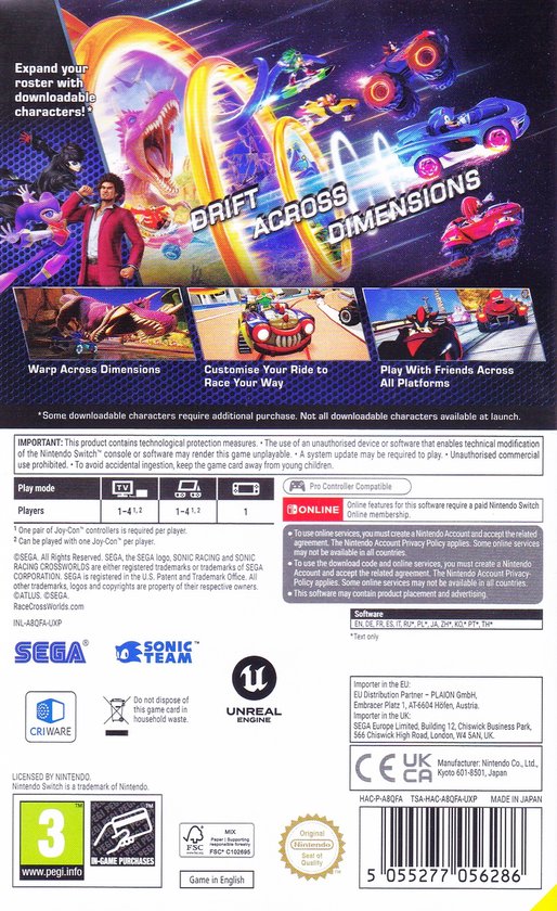 Sonic Racing: CrossWorlds (Switch)