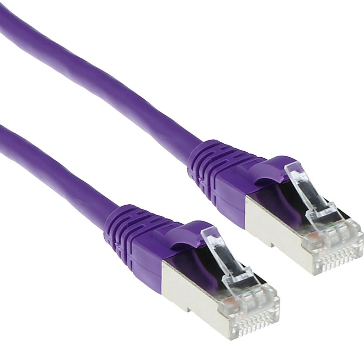 ACT Paarse 1,5 meter LSZH SFTP CAT6A patchkabel snagless met RJ45 connectoren FB8751