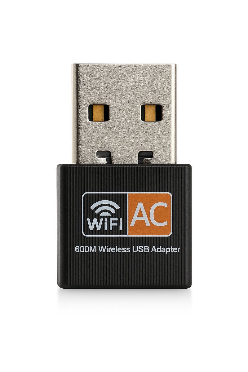 USB WiFi Adapter 600Mbps Dual Band (2.4GHz & 5GHz) – Mini Draadloze Netwerkkaart Ontvanger voor PC & Laptop – 802.11ac Plug & Play