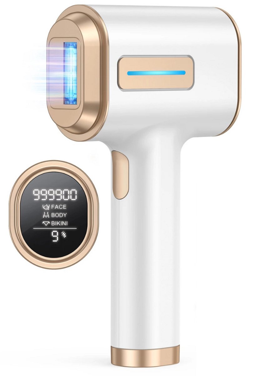 Laser Ontharingsapparaat - IPL Ontharingsapparaat - Laser Ontharing - 999900 Flitsen - Snelle Flitsen - 9 Standen - Wit