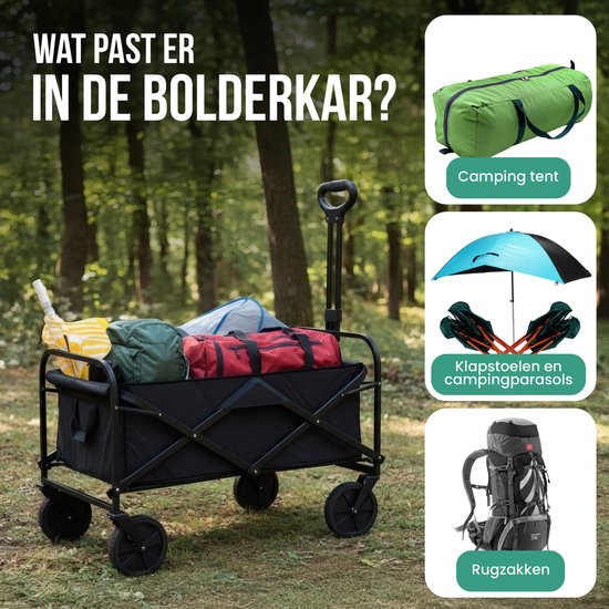 Avalo Bolderkar - Opvouwbaar - Tot 90KG - 72x47x47 CM - 65L - 360º Wielen - Zwart van Avalo — afbeelding 5