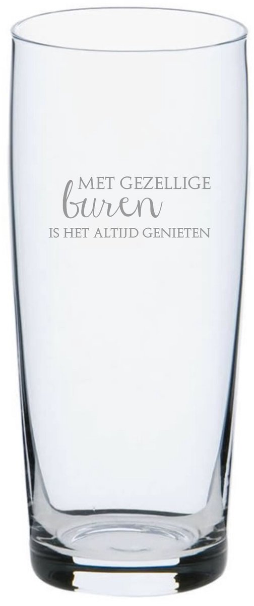 Bierfluitje - bierglas - cadeau voor je buren - burendag - borrel i.p.v. koffie - glaswerk - cadeau van glas - glas met gravering - zandstralen - origineel cadeau voor je buren