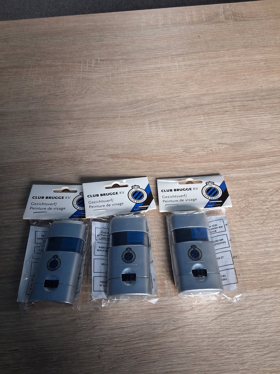 Club Brugge 3 smiktstift of gezichtverf blauw en zwart