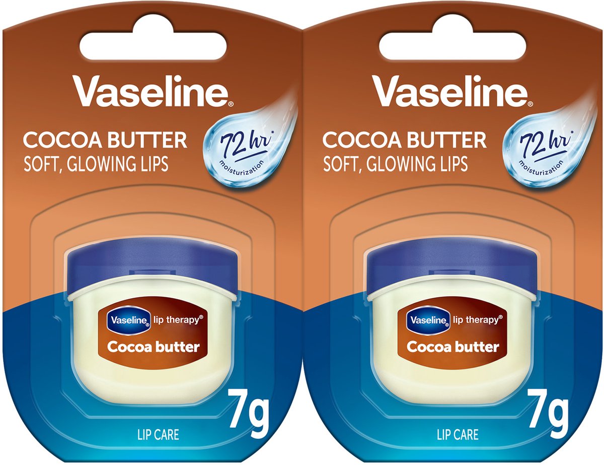 Vaseline Lip Therapy 7G Cocoa Butter, Pflegender Lippenbalsam für optimale Feuchtigkeit, 2x7g (Cocoa Butter (2er Pack))