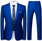 ALLTHEMEN Tweedelig Herenpak - Enkele knoops Middenspleet Slim Fit - Zakelijke en Avondkleding - S