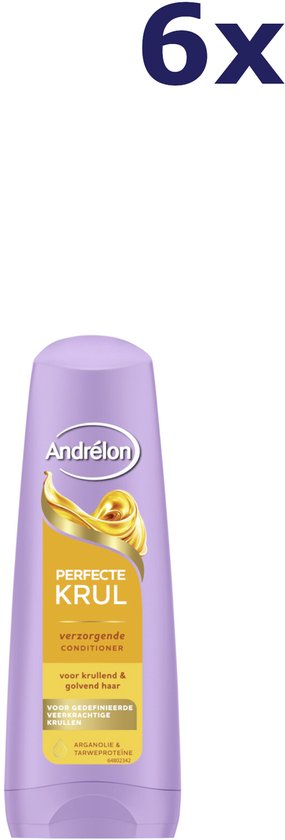 Andrélon Perfecte Krul verzorgende conditioner in paarse fles, 6x.