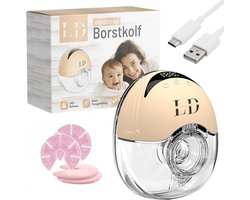 LittleDeen Elektrische Borstkolf incl 10 Moedermelk Bewaarzakjes & 2 Verkoelende Pads – Handsfree Kolfapparaat – 24 mm – BPA-vrij – Oplaadbaar – voor Borstvoeding