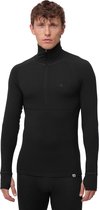 DANISH ENDURANCE Thermoshirt met Rits voor Heren - van Merino Wol - Zwart - Maat M