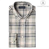 Chris Cayne overhemd lange mouw - 4XL - groen - ruit dessin - borstzak