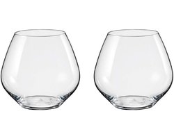 Wijnglazen voor witte wijn zonder steel zonder voet - AMOROSO - Bohemia kristal liquor - geschenk set 2 stuks