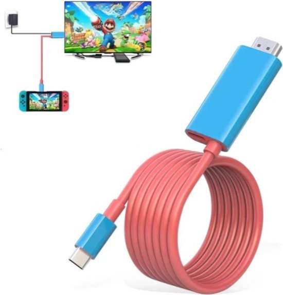 WiseGoods Premium 4K/30Hz USB-C Naar HDMI Kabel Geschikt Voor Nintendo Switch - HDMI-Kabels Gamen - Kabels Game Naar TV / Monitor