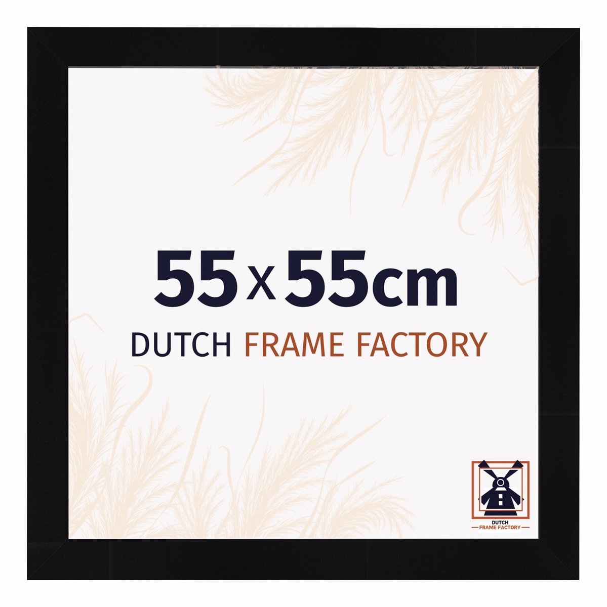 Dutch Frame Factory Fotolijst 55x55 cm - MDF - Zwart Hoogglans - Praag