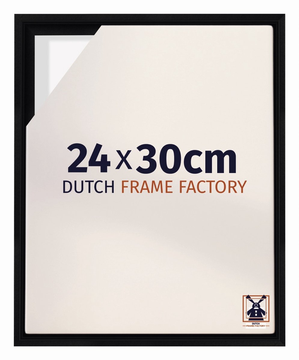 Dutch Frame Factory Baklijst 24x30 cm - Zwart Mat - Geschikt voor Canvasdoek - MDF Baklijst Lausanne