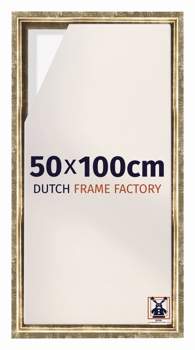 Dutch Frame Factory Baklijst 50x100 cm - Goud Antiek - Geschikt voor Canvasdoek - MDF Baklijst Lausanne