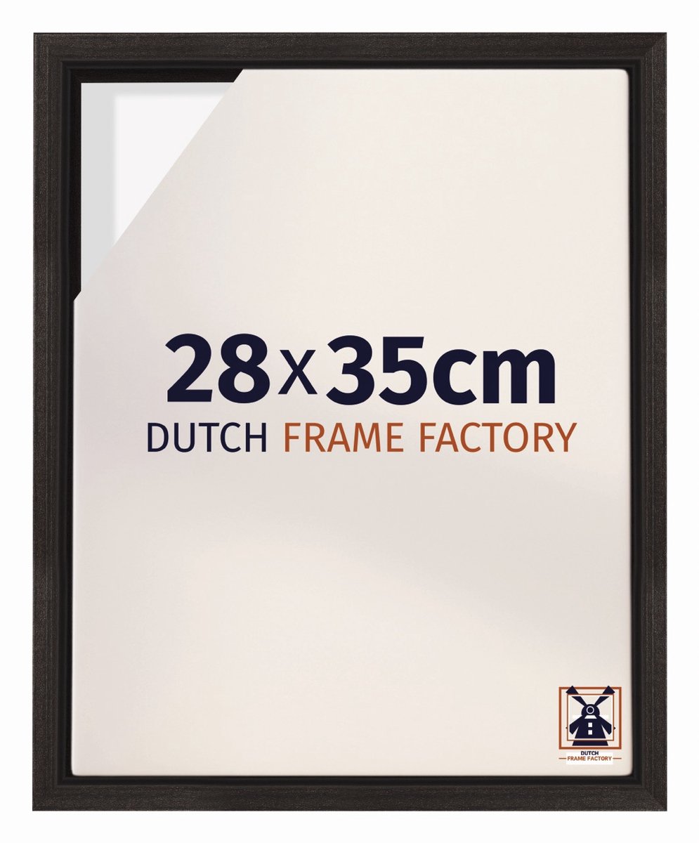 Dutch Frame Factory Baklijst 28x35 cm - Eiken Donker - Geschikt voor Canvasdoek - MDF Baklijst Lausanne