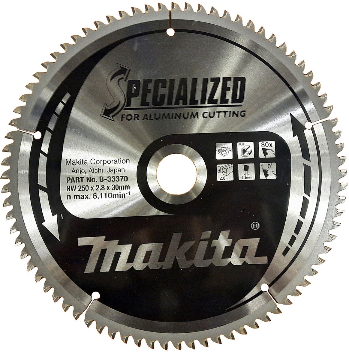 Makita SPECIALIZED Zaagblad 250x30x80T - B-33370