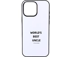 Hacebo® - world's best uncle It's true we checked telefoonhoesje - Oom - werelds beste oom - telefoonhoesjes - verjaardag - cadeautje voor oom - oom artikelen - kado - geschenk - hoesje geschikt voor iPhone 16 Pro Max