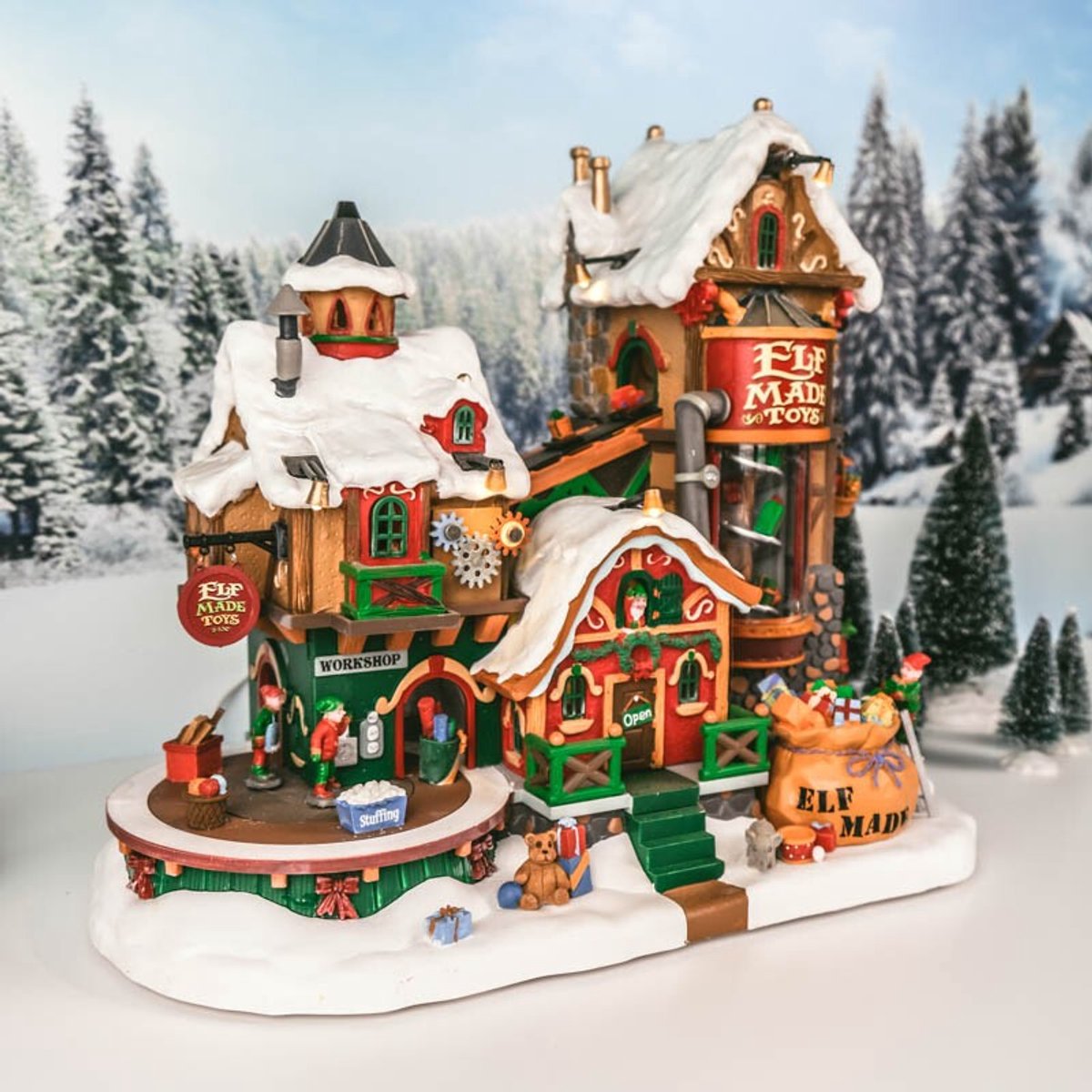 Lemax Elf Made Toy Factory Kerstdorpen - Met verlichting - 4.5V Adapter (AA) – foto 5