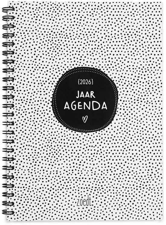 Zoedt - jaaragenda 2026 - zwart wit - A5 formaat