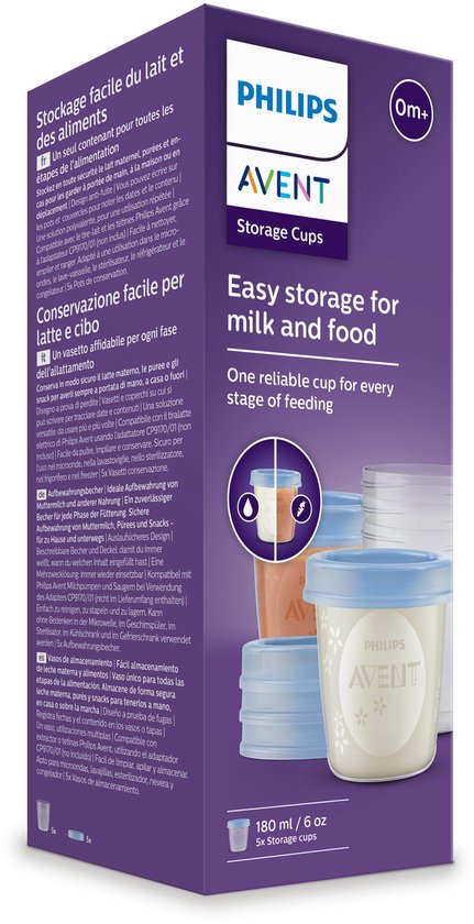 Philips Avent Bewaarbekers voor babyvoeding - 180 ml - 5 stuks - SCF619/05