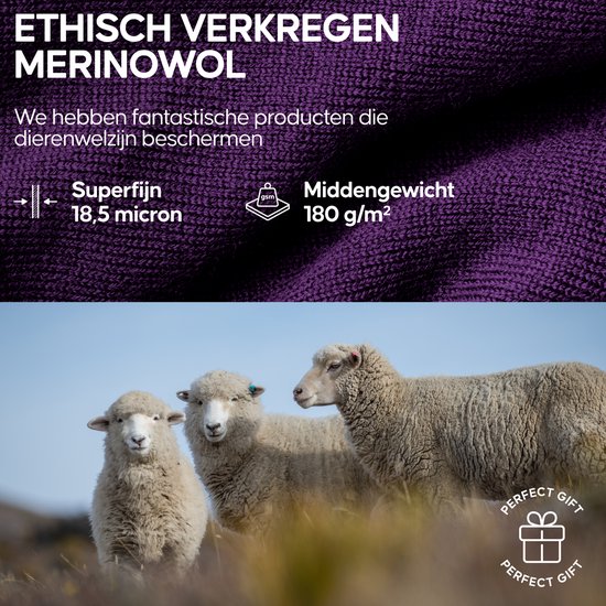 DANISH ENDURANCE Thermo Ondershirt met Merino Wol voor Dames, Lange Mouwen, Warm, Zacht, Temperatuurregulerend, Donker Marineblauw, L