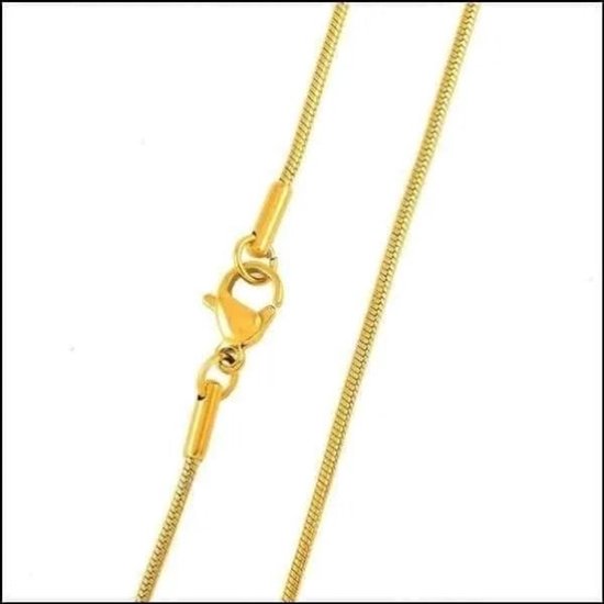 Gouden slangenketting met karabijnsluiting.