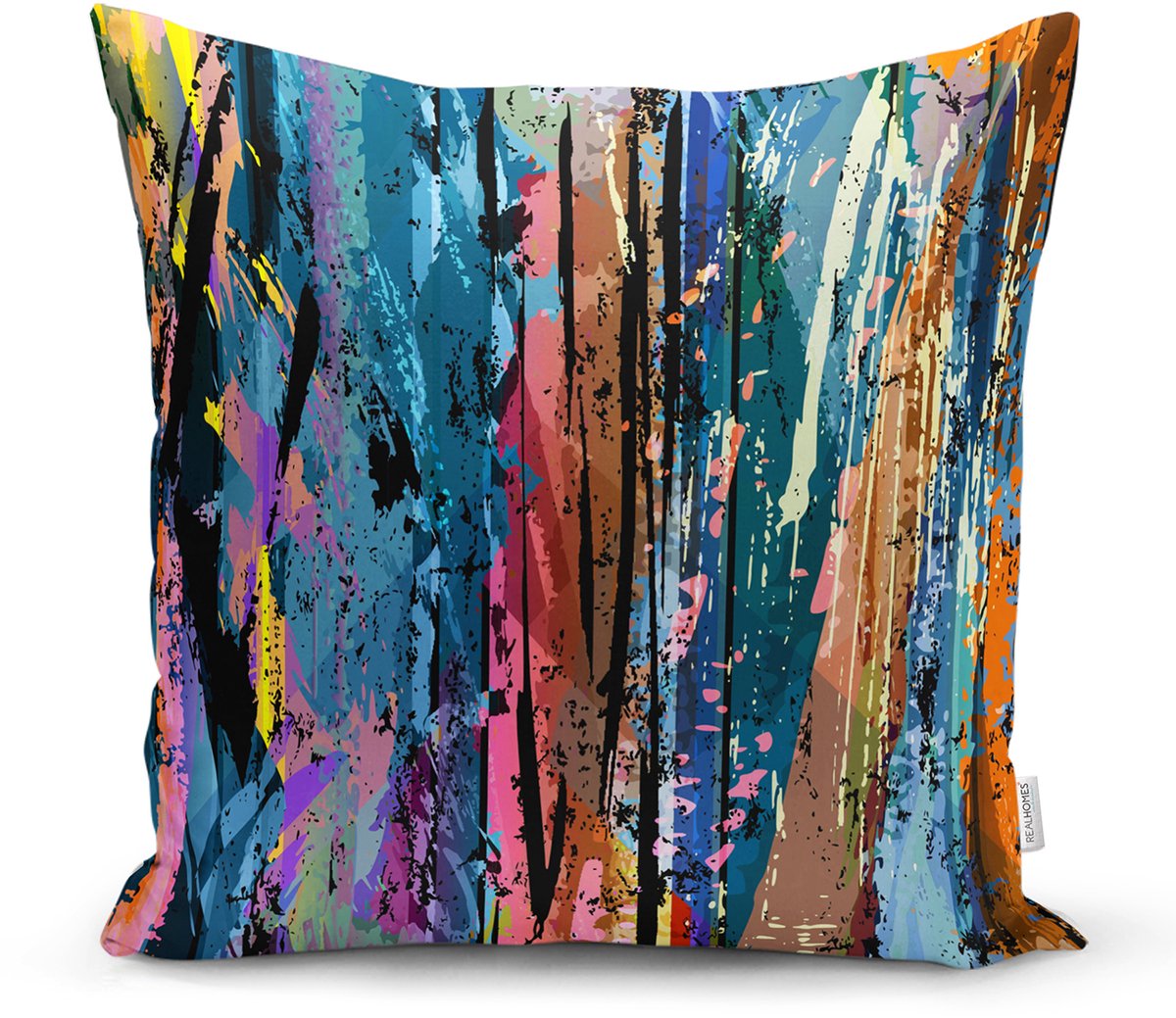 Bedrukte sierkussenhoes - Velvet Kussenhoes - 45x45 cm - Waterverf - Kussensloop