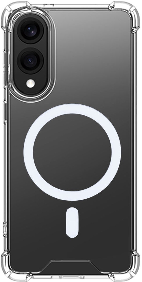 Rixus Anti-Burst Case With MagSafe For Samsung Galaxy S25 Edge Transparent