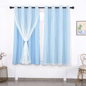 KnSam Gordijn ondoorzichtig, lang, blauw, ondoorzichtig, verduistering