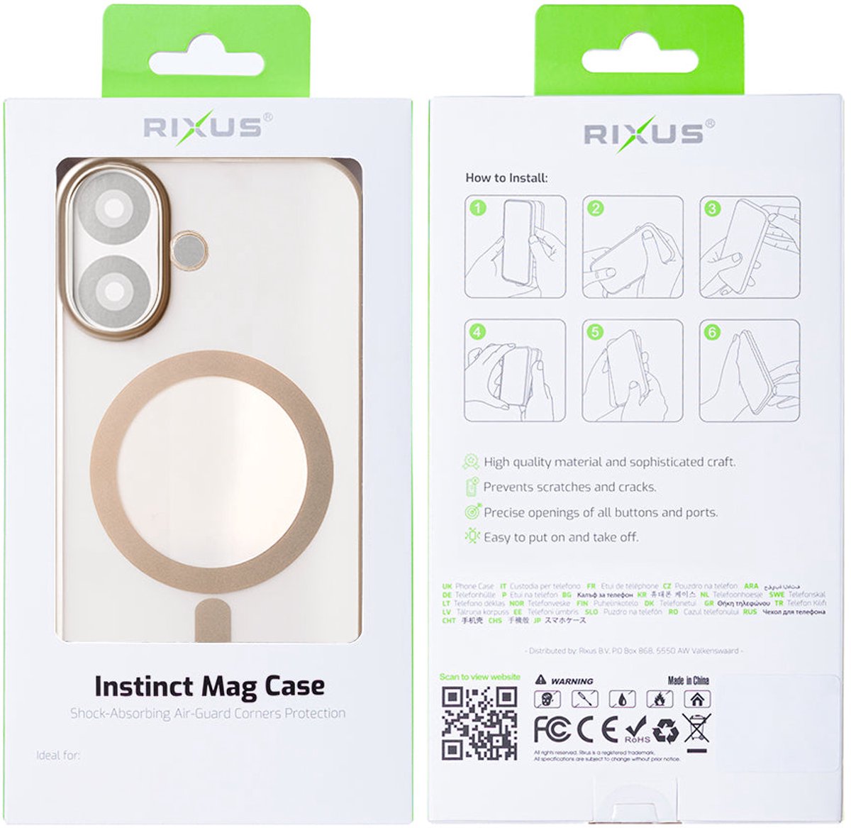 Rixus Instinct Mag Case For iPhone 16 Desert Titanium