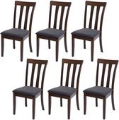 Set de 6 chaises de salle à manger MCW-G46, chaise de cuisine, tissu/textile bois massif ~ cadre foncé, gris foncé