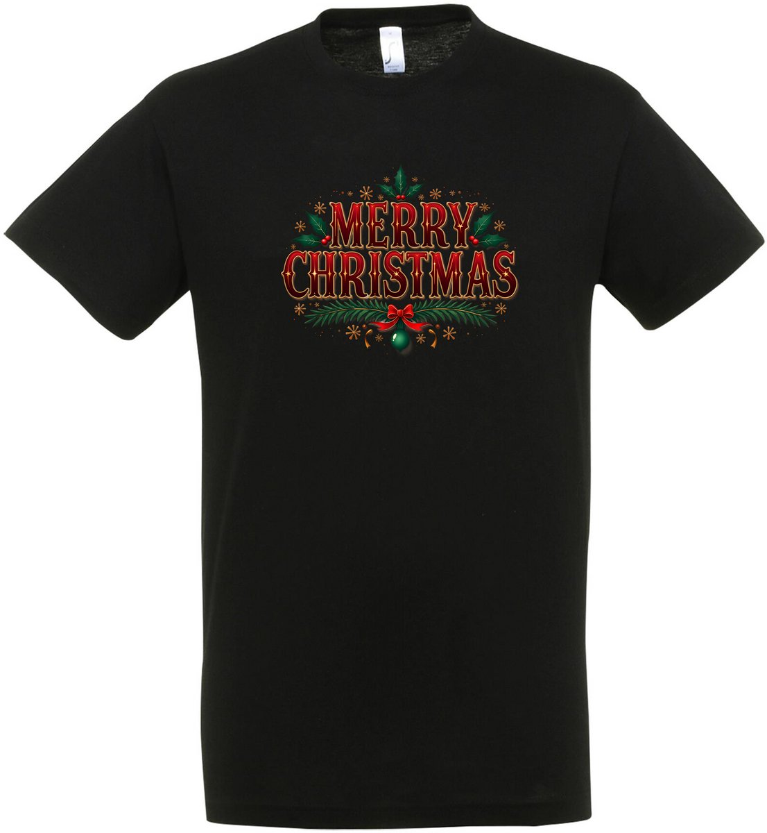 Merry Christmas T-shirt - Unisex - Kerst - Christmas - Feestdagen - Kerst T-shirt - Grappig T-shirt - Kerstman - Xmas - Foute kerst - Maat L