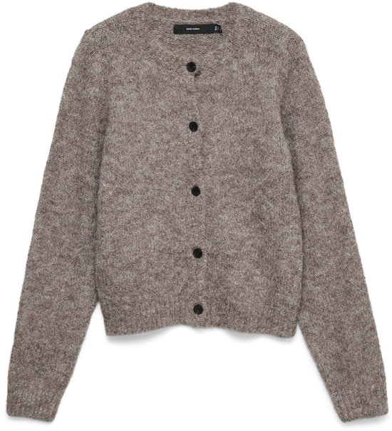 Vero Moda Vest Vmnovah Ls O-neck Button Cardi Ga N 10320496 Brown Lentil/melange Dames Maat - S